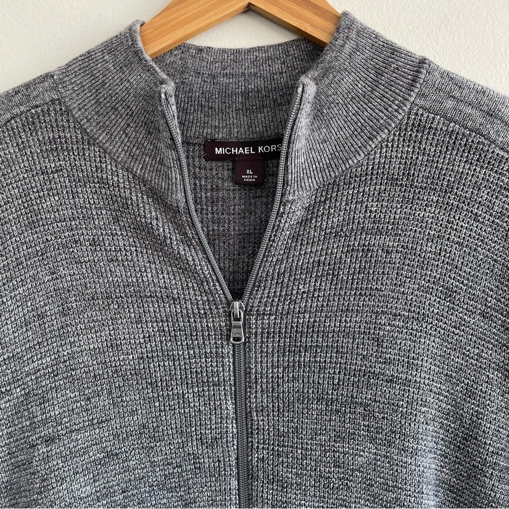 Michael Kors Men's Zip Front Sweater Size XL Gray - Picture 8 of 12